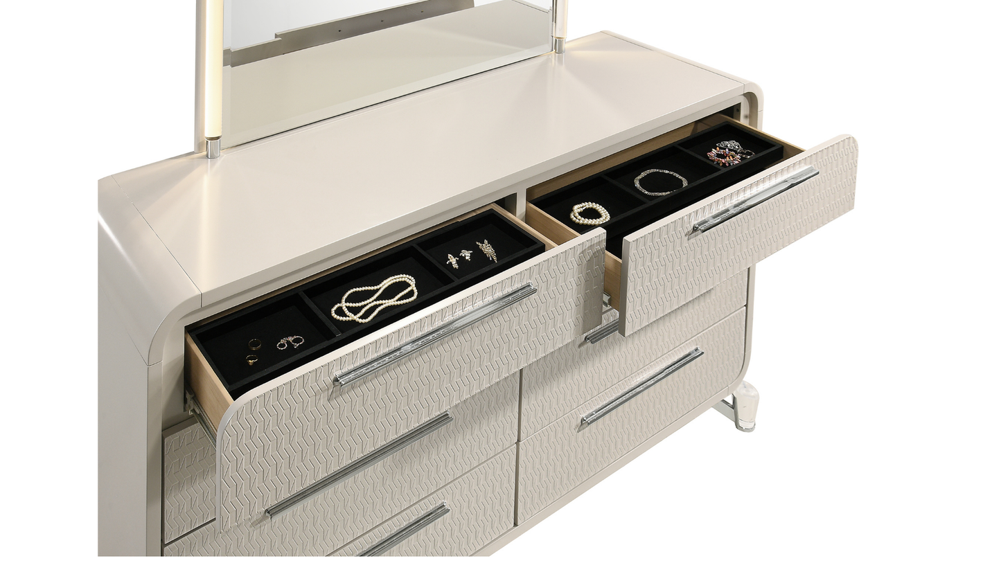 Delilah Beige LED Panel Bedroom Set B6750