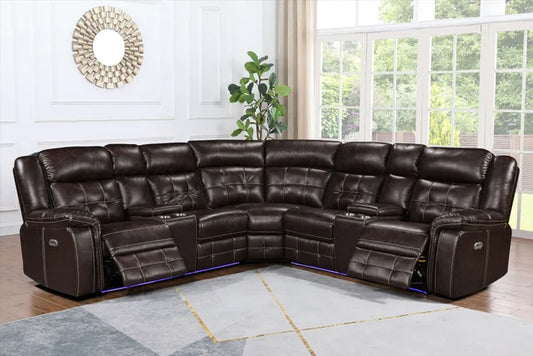 Amazon Brown POWER/LED Reclining Sectional 2025