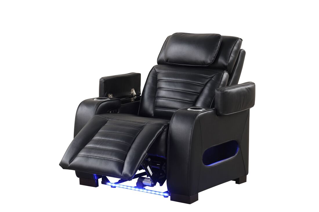Tokyo Black  POWER/LED/BLUETOOTH SPEAKERS 3pc Reclining Set