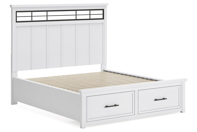 Ashbryn White/Natural Storage Platform Bedroom Set B844