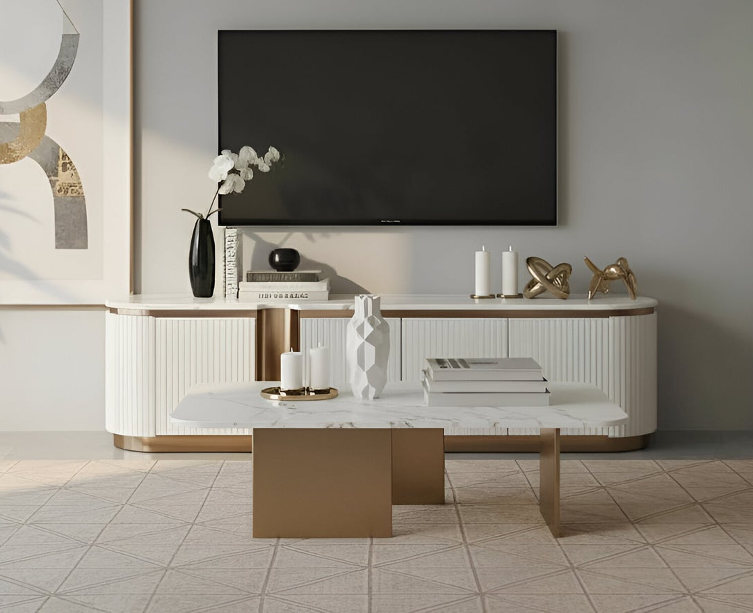 Valente Cream 79" TV Console