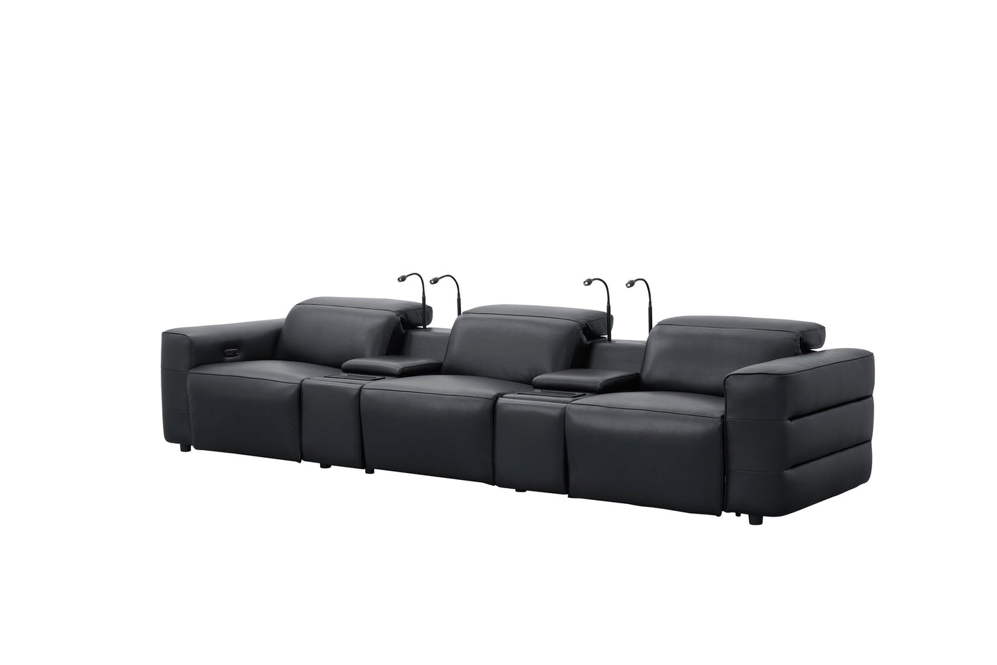 Diamante Black 3pc POWER Reclining Sofa MI-2515