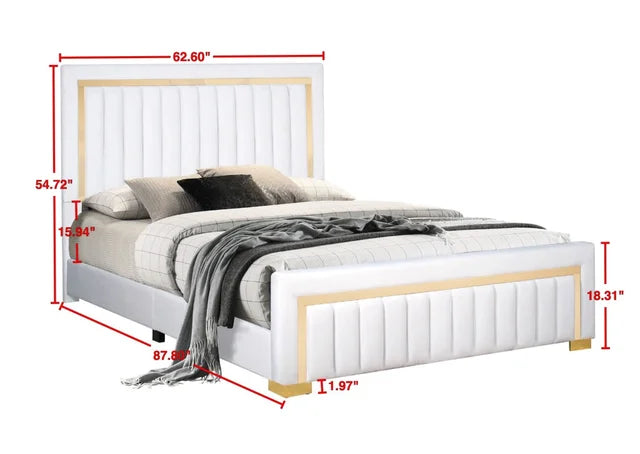 HH810 Beige Twin Panel Bed