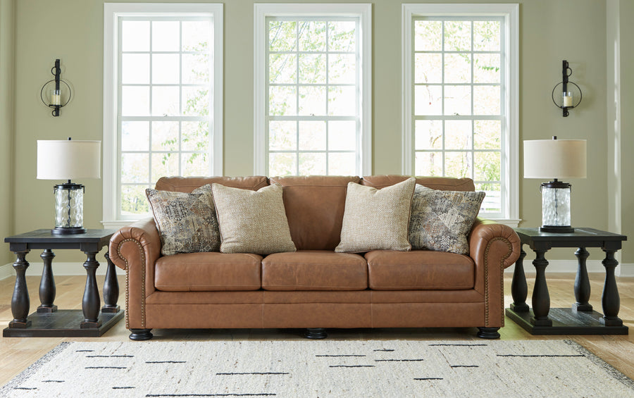 Carianna Caramel GENUINE LEATHER OVERSIZED Sofa And Loveseat