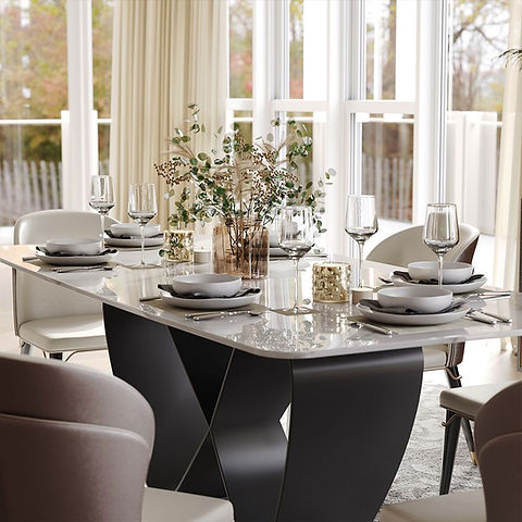 Amara 79" Glossy White Sintered Stone 
Table