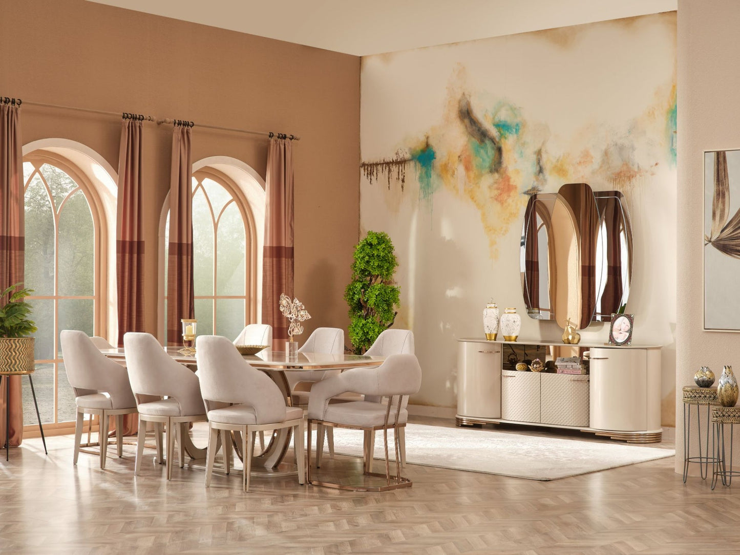 Paris Diningroom Set (79"Dining Table & 6 Dining Chair)