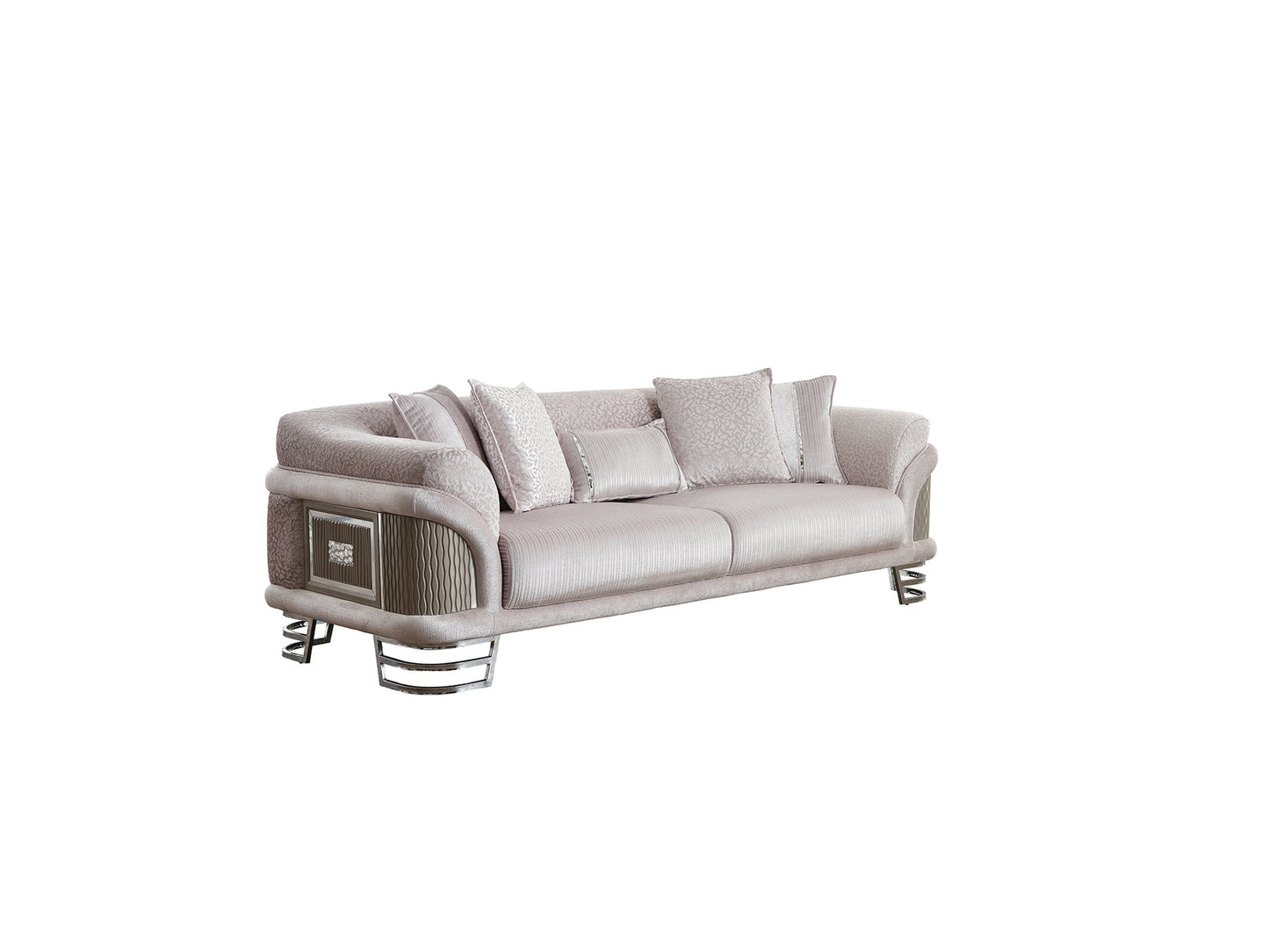Versace 3-pieces (Sofa & Loveseat & Chair) Livingroom Set Light Grey