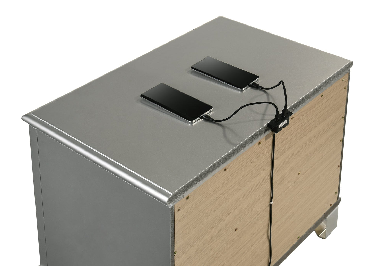 Amiri Silver LED Platform Bedroom Set B6700