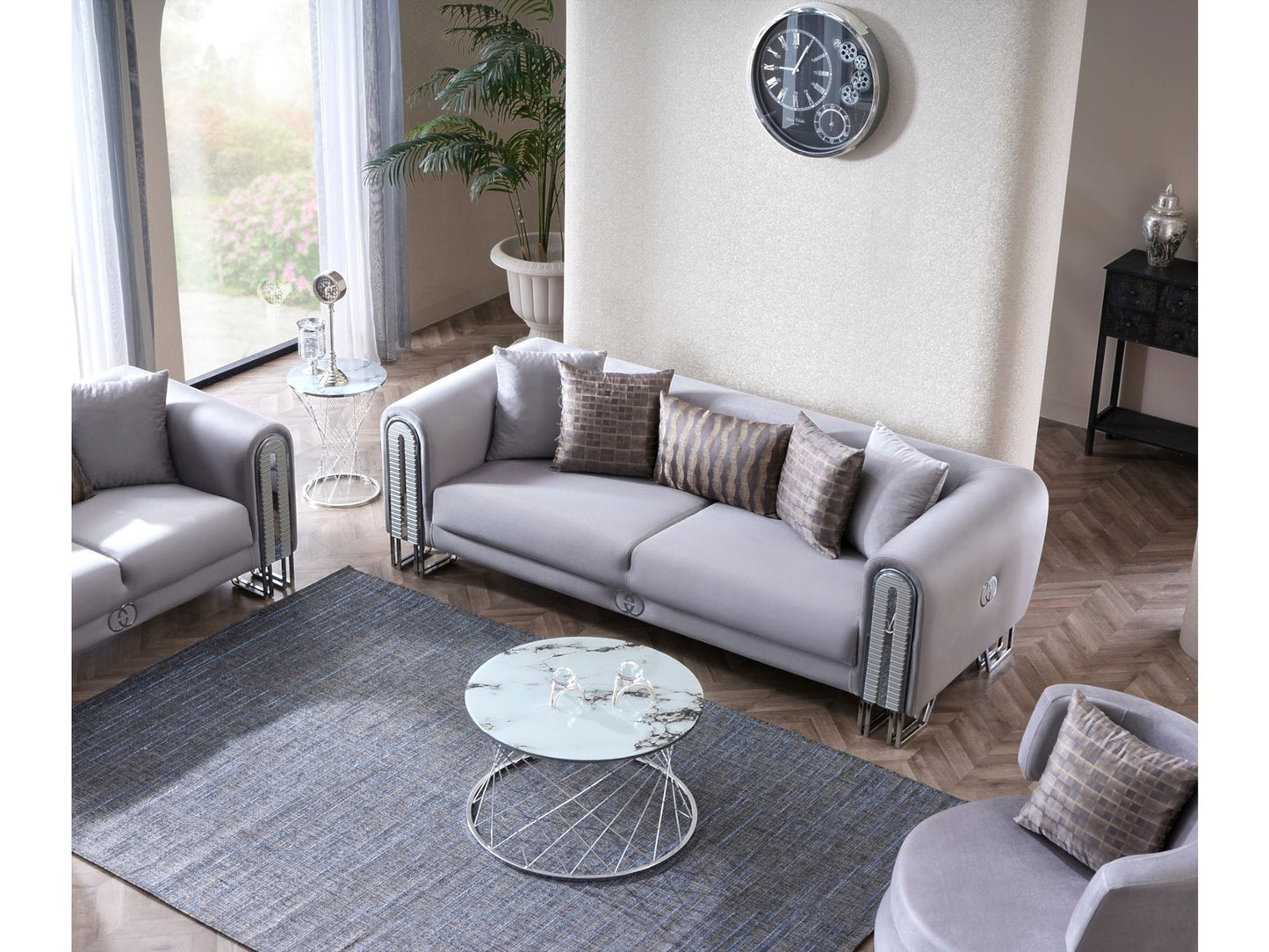 Kapadokya 3-pieces (Sofa & Loveseat & Chair) Livingroom Set Grey