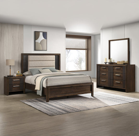 Carlton Brown Upholstered Panel Bedroom Set B5550