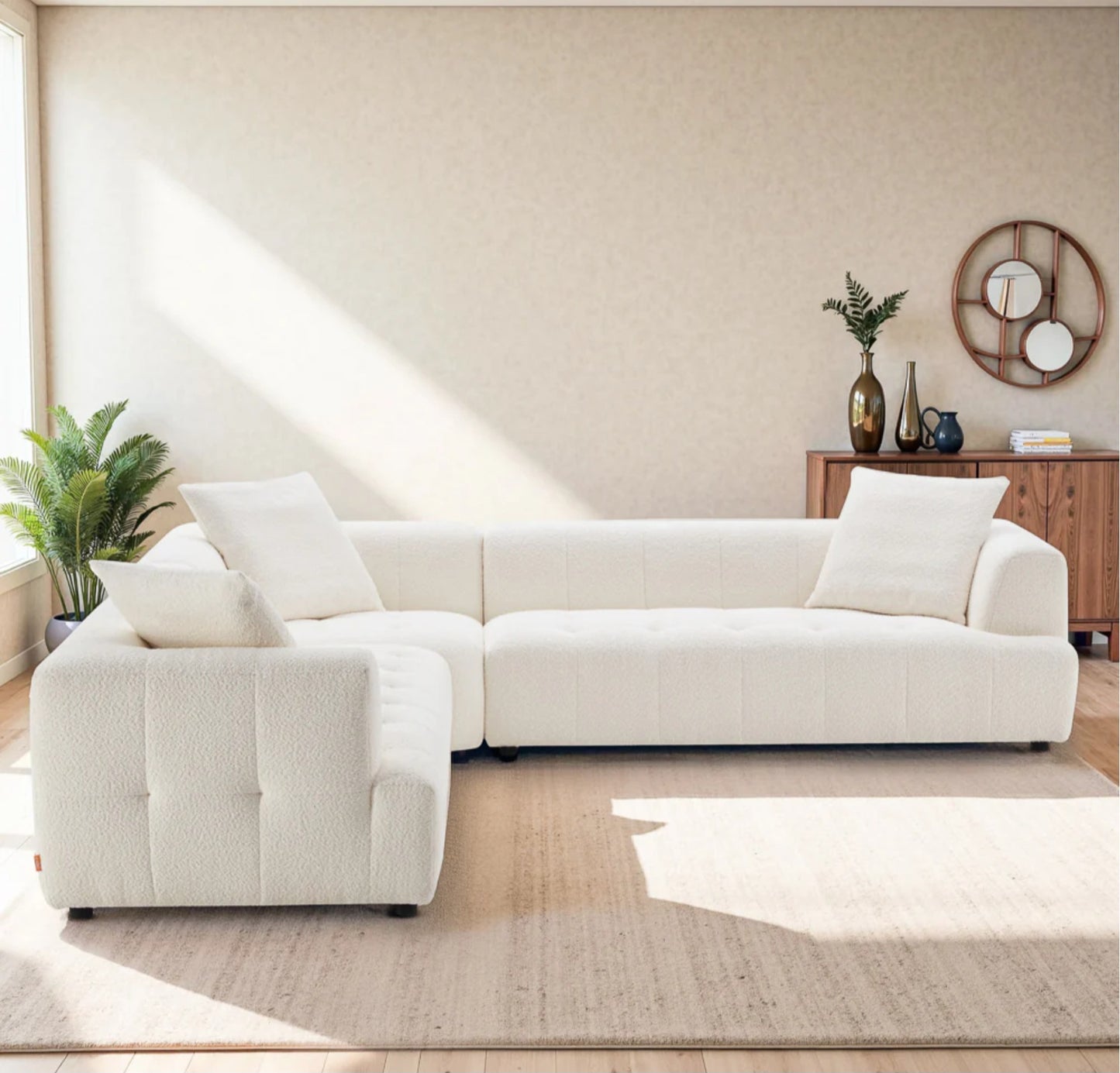 Kaynes Ivory Boucle Corner Sofa