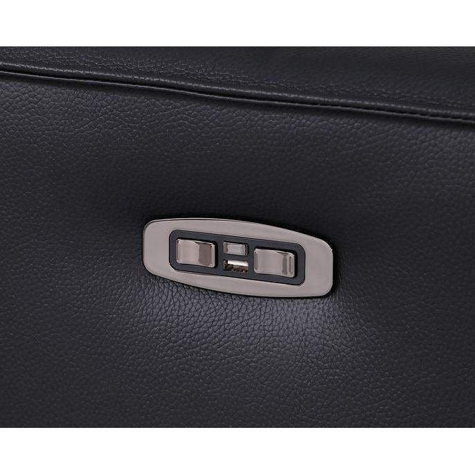 Picasso Black 3-POWER  Leather Match 7pc Sectional  MI631