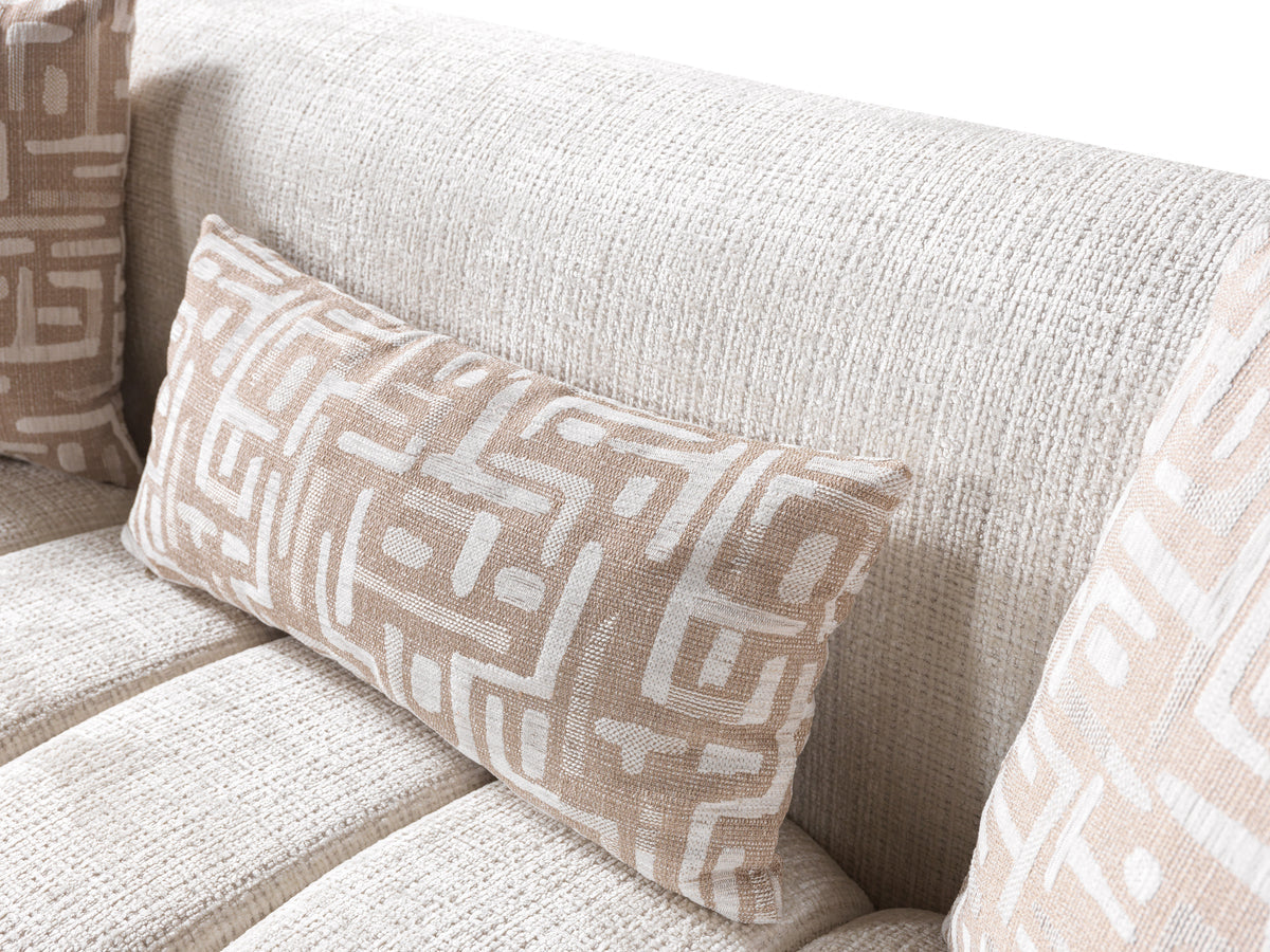 Yulia Ivory Boucle Living Room Set