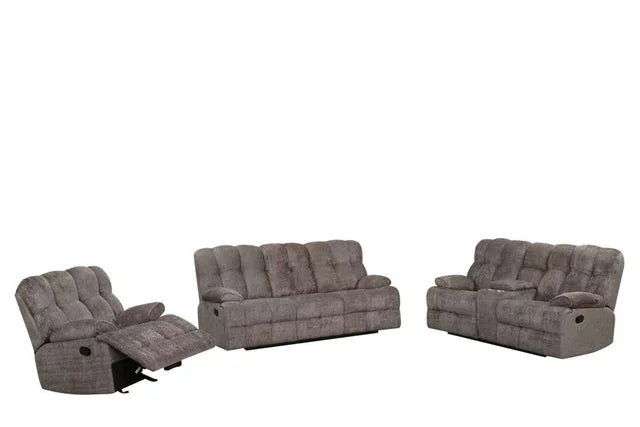 Martino20 Brown Fabric 3pc Reclining Set