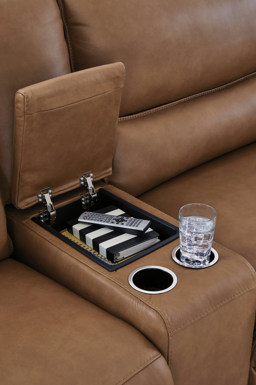 DeepWakes Caramel 6pc Power Reclining Sectional with LAF Chaise | PCU626063