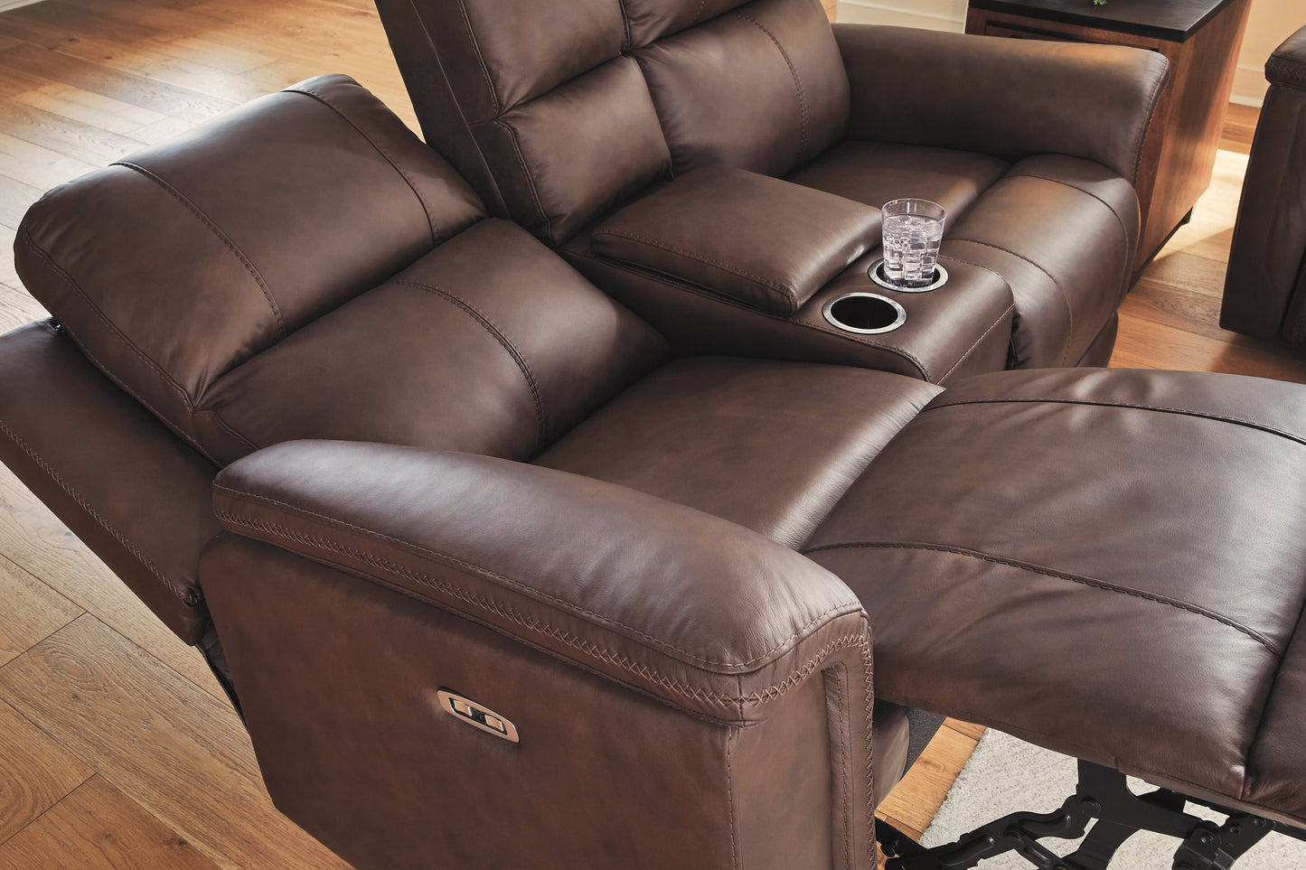 Bleckley Espresso POWER/TOP GRAIN LEATHER Reclining SofaandLoveseat| PCU1200115