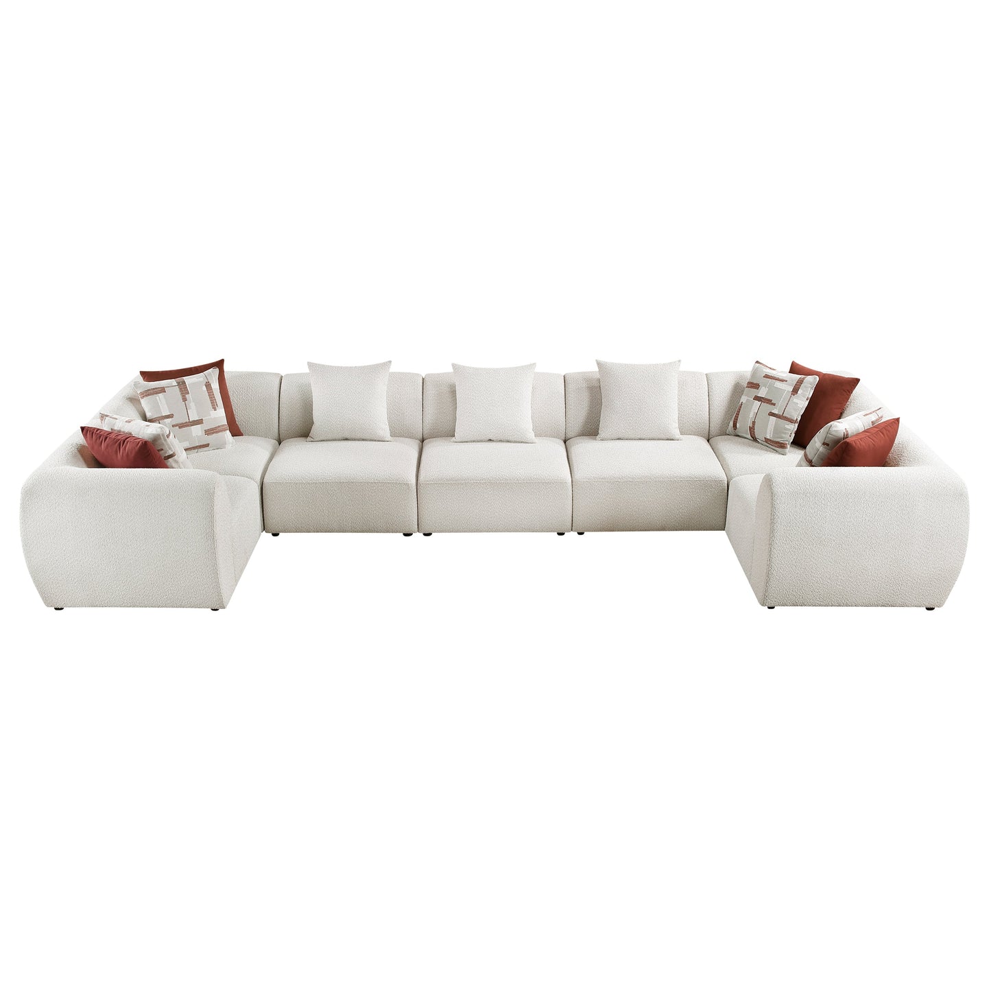 Franz Beige Chenille 7pc Modular Sectional 9969