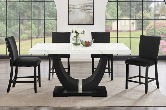 Larry Black Counter Height Set D181