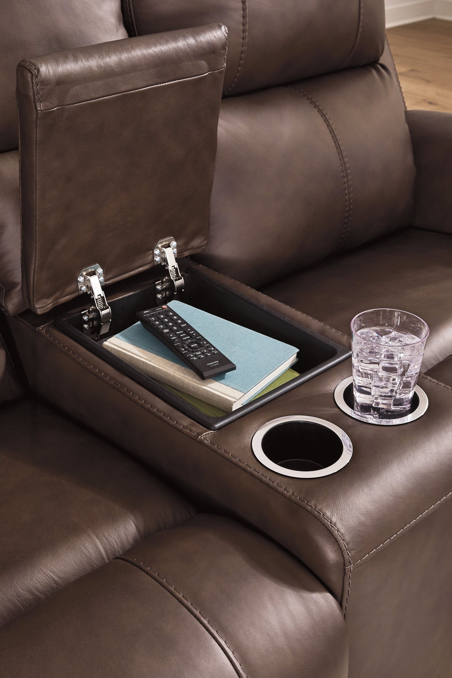Bleckley Espresso POWER/TOP GRAIN LEATHER Reclining SofaandLoveseat| PCU1200115