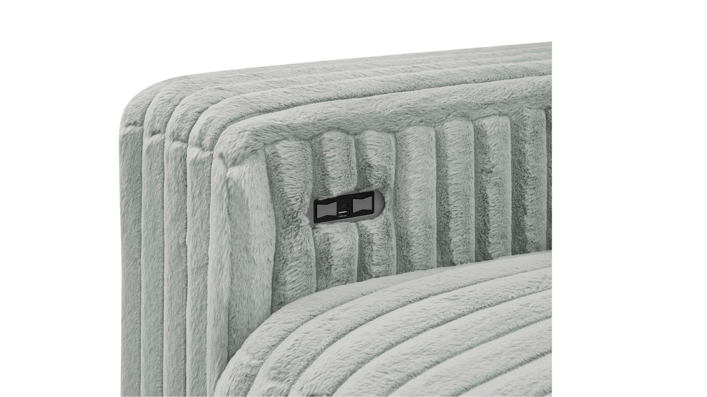 Rana Grey Cord Fabric POWER Reclining Sectional S3663
