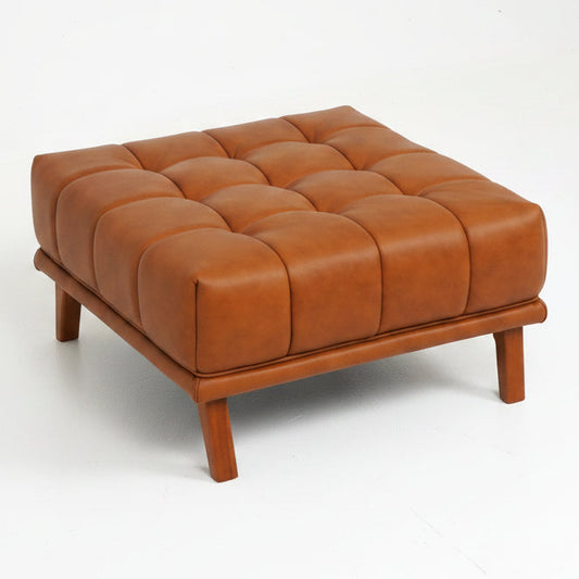 Addison Square Upholstered Ottoman Tan