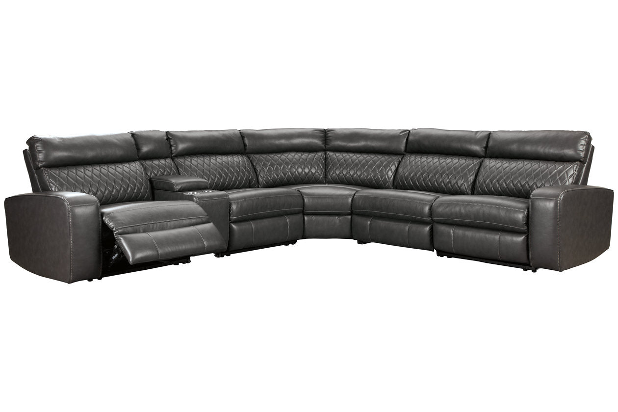 Samperstone Gray 6pc POWER Reclining Sectional 55203