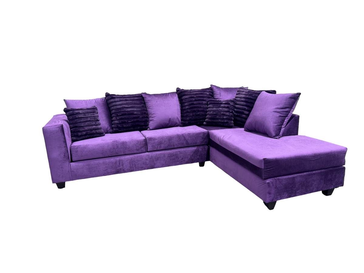 Kora Purple Fabric Sectional S325