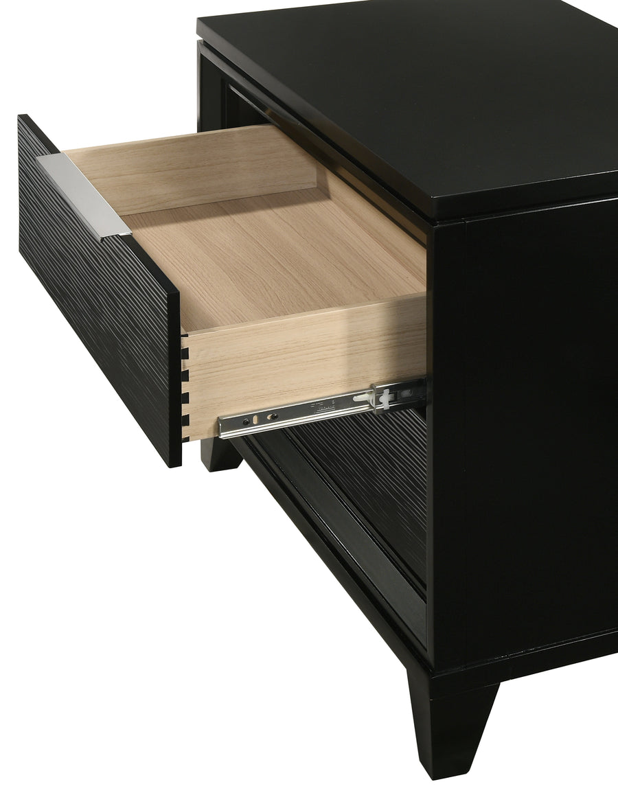 Cressida Black LED Upholstered Panel Bedroom Set B7350