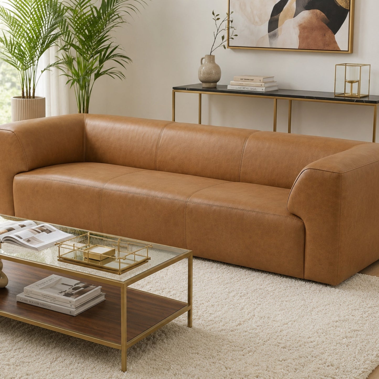 Rialto GENUINE LEATHER 105" Sofa