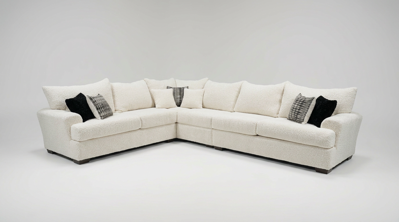 Rizz Ivory Fabric Sectional S360