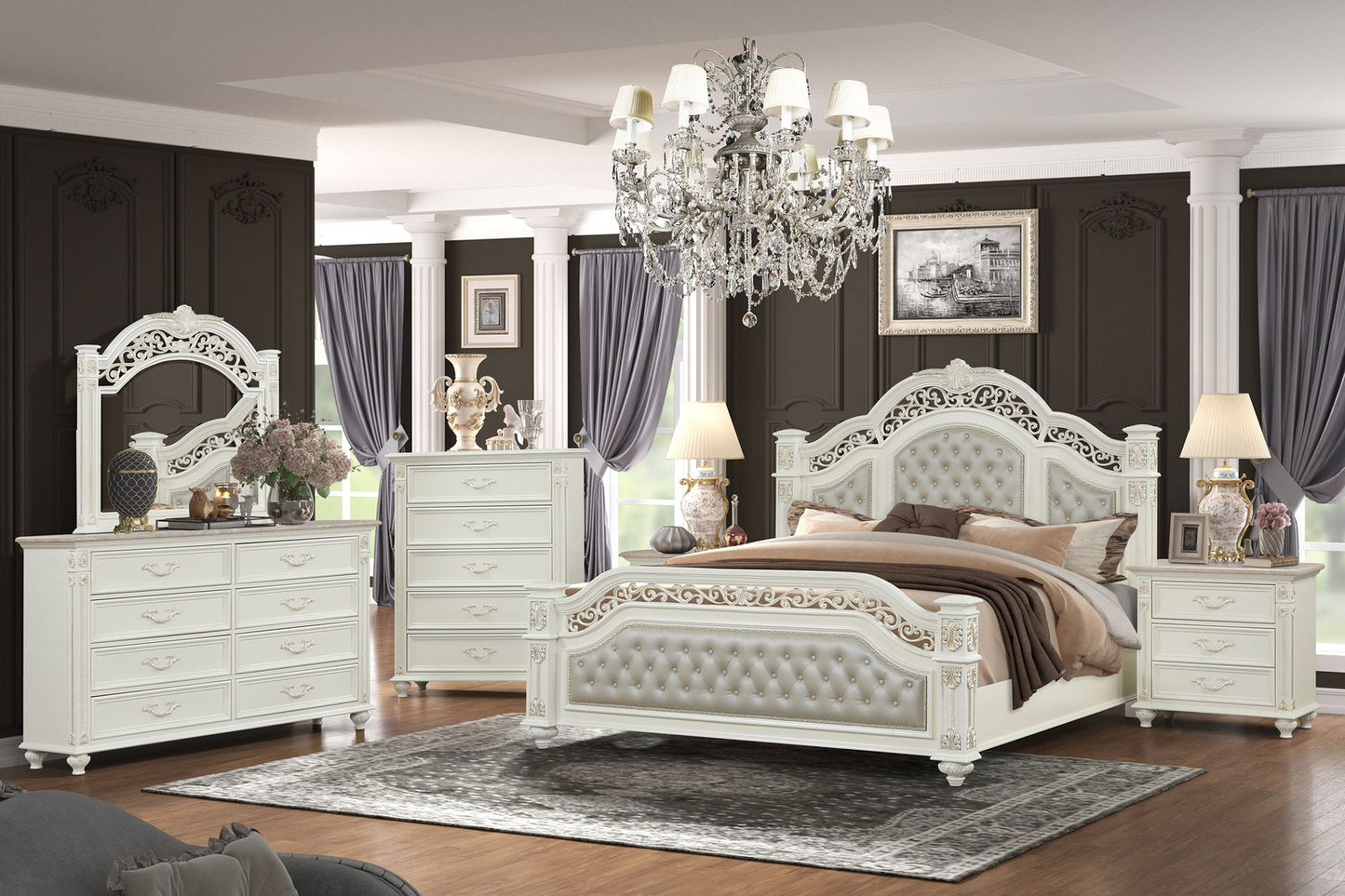 Marya Collection White Bedroom Set