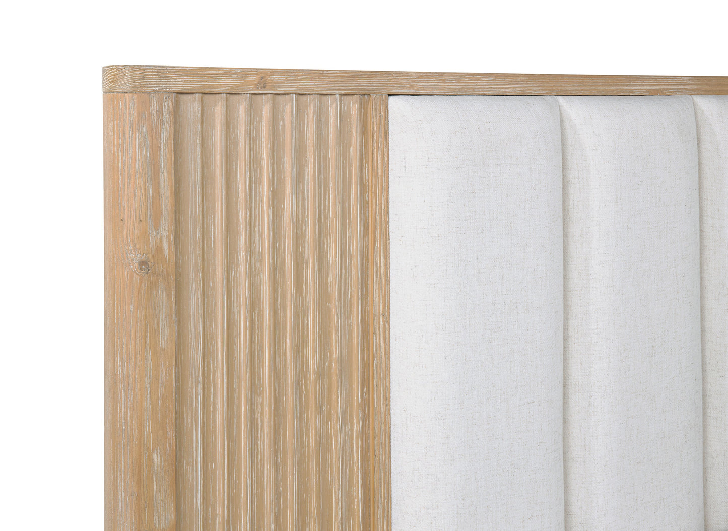 Kara Cerused Natural Upholstered Panel Bedroom Set B1450 - Harwin Furniture