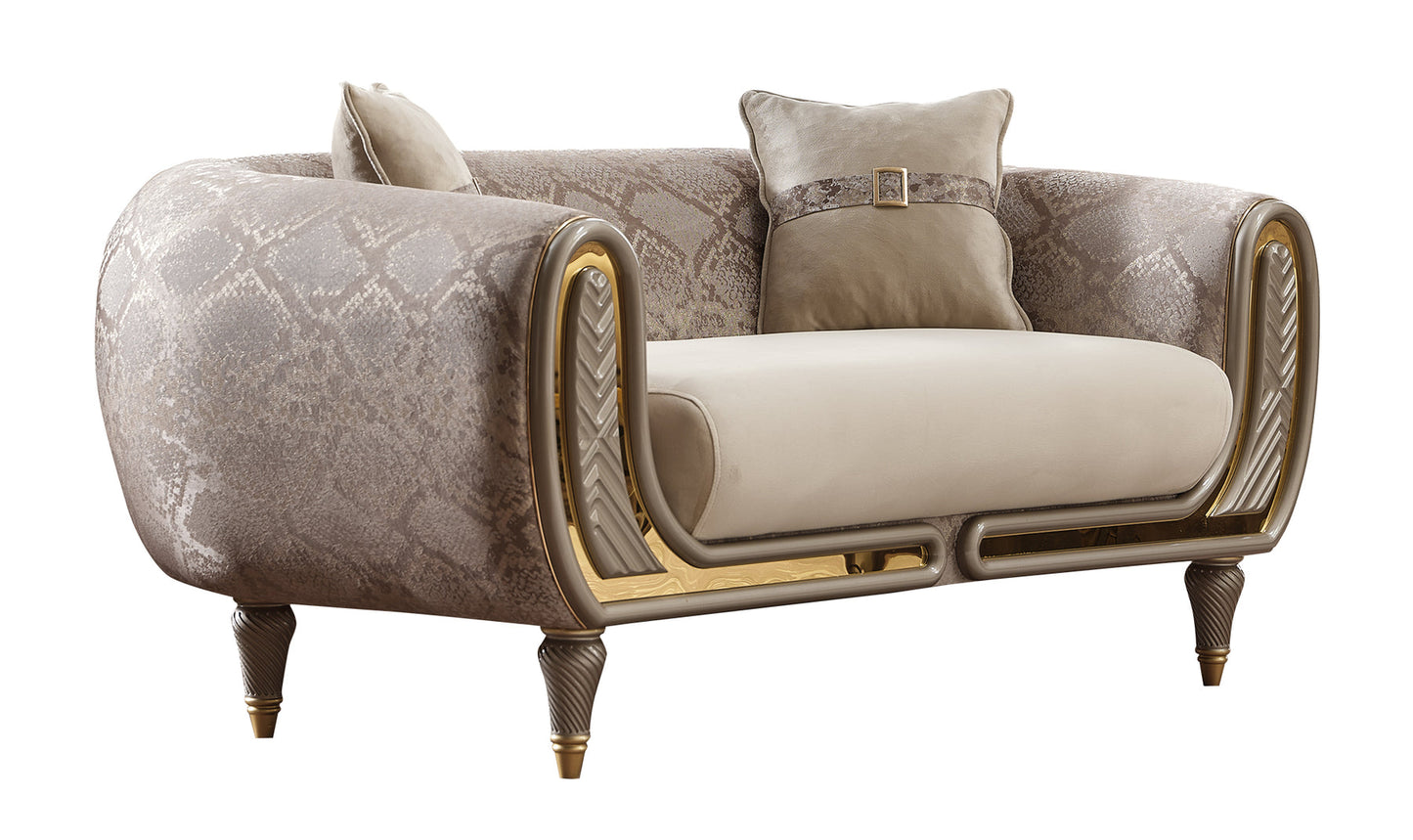 Lima 3-pieces (Sofa & Loveseat & Chair) Livingroom Set Cream