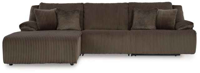 Top Tier Chocolate 3pc LAF Chaise Reclining Sectional 92705