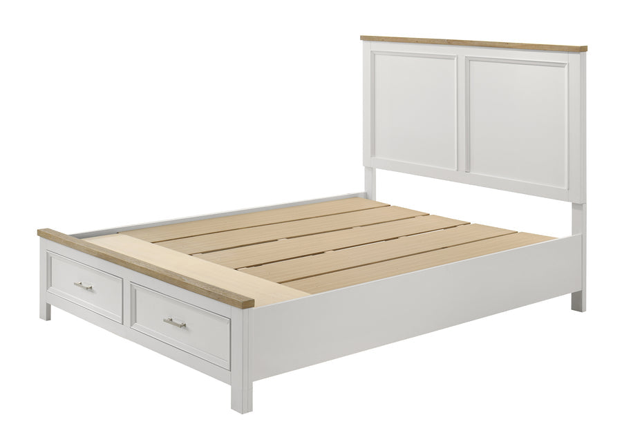 Aston White Storage Platform Bedroom Set B6550