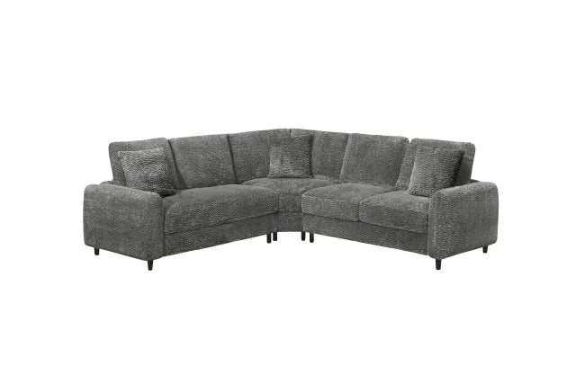 Stella Grey Teddy Bear  Fabric Sectional
