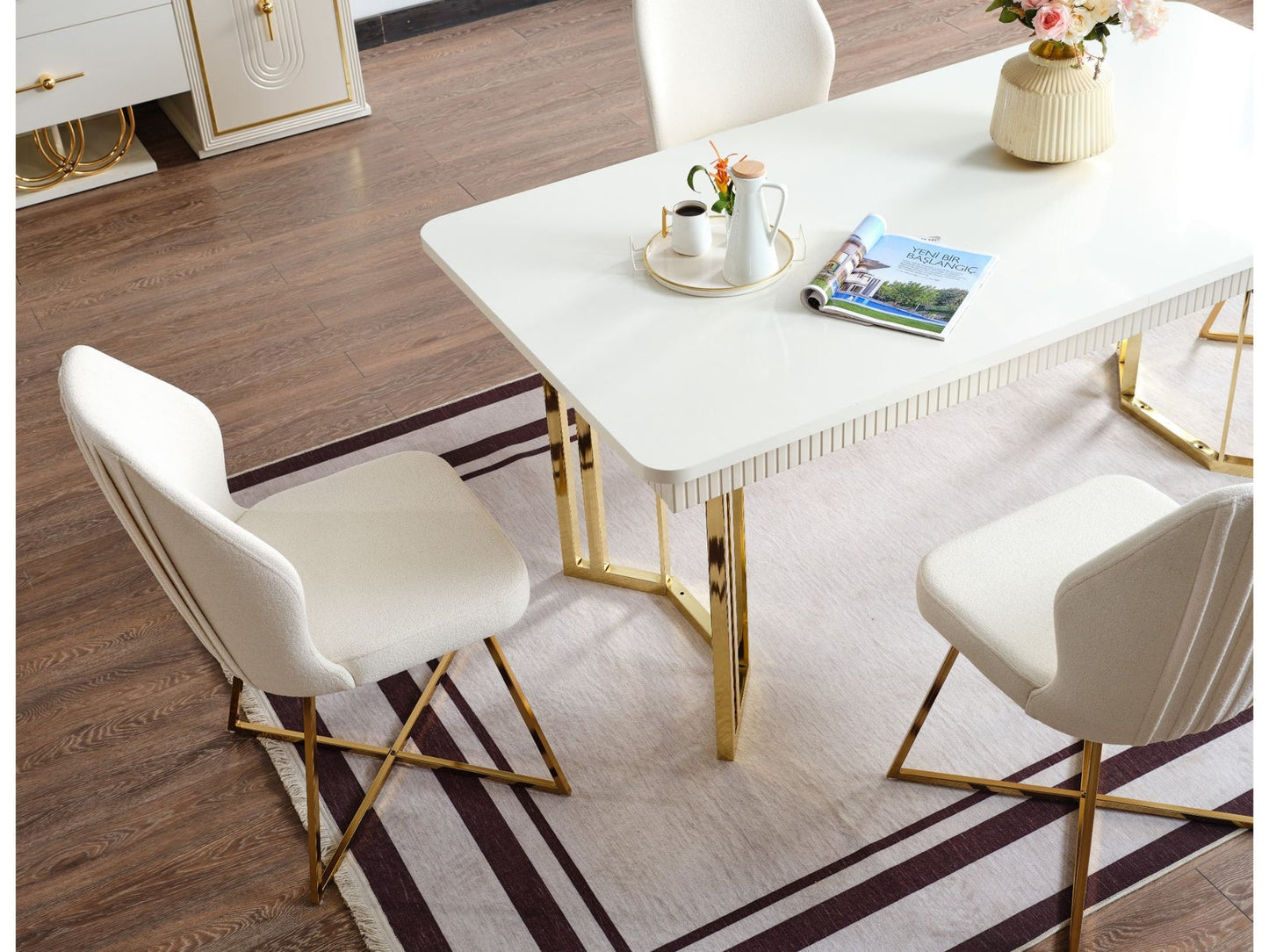 Marsel Diningroom (75"Dining Table & 6 Dining Chair)