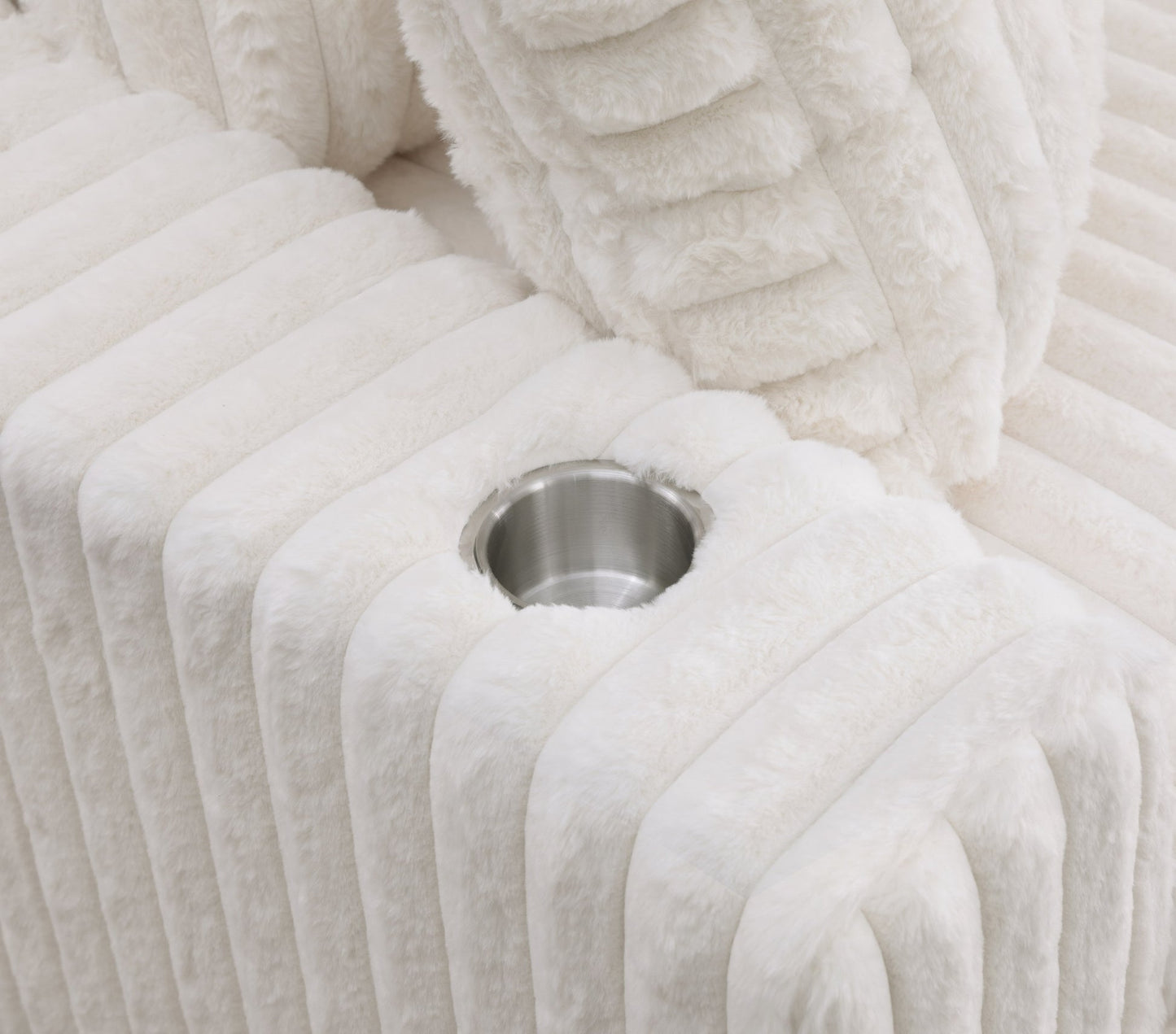 Snuggle Station Cream Corduroy BLUETOOTH SPEAKERS 7pc Sectional  S329