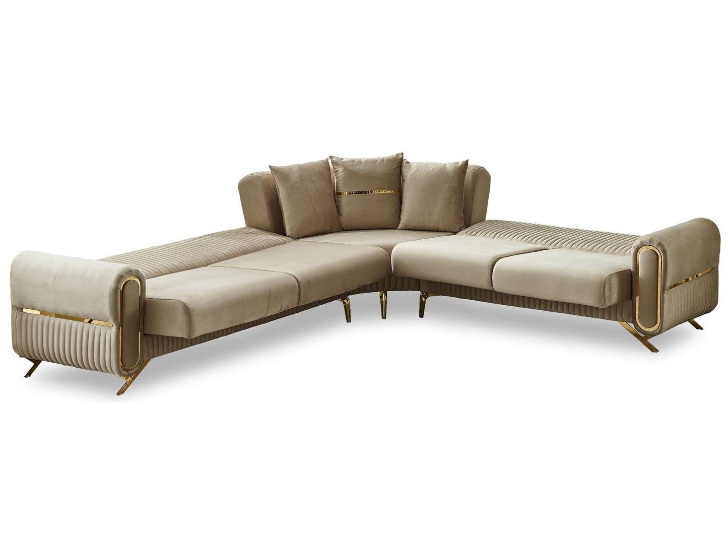 Royal Convertible Sectional Sofa Beige