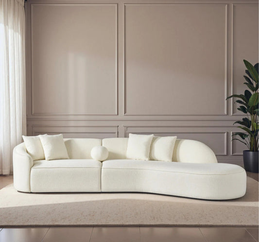 Elijah XL Japandi Style Curvy Sectional Sofa 133"