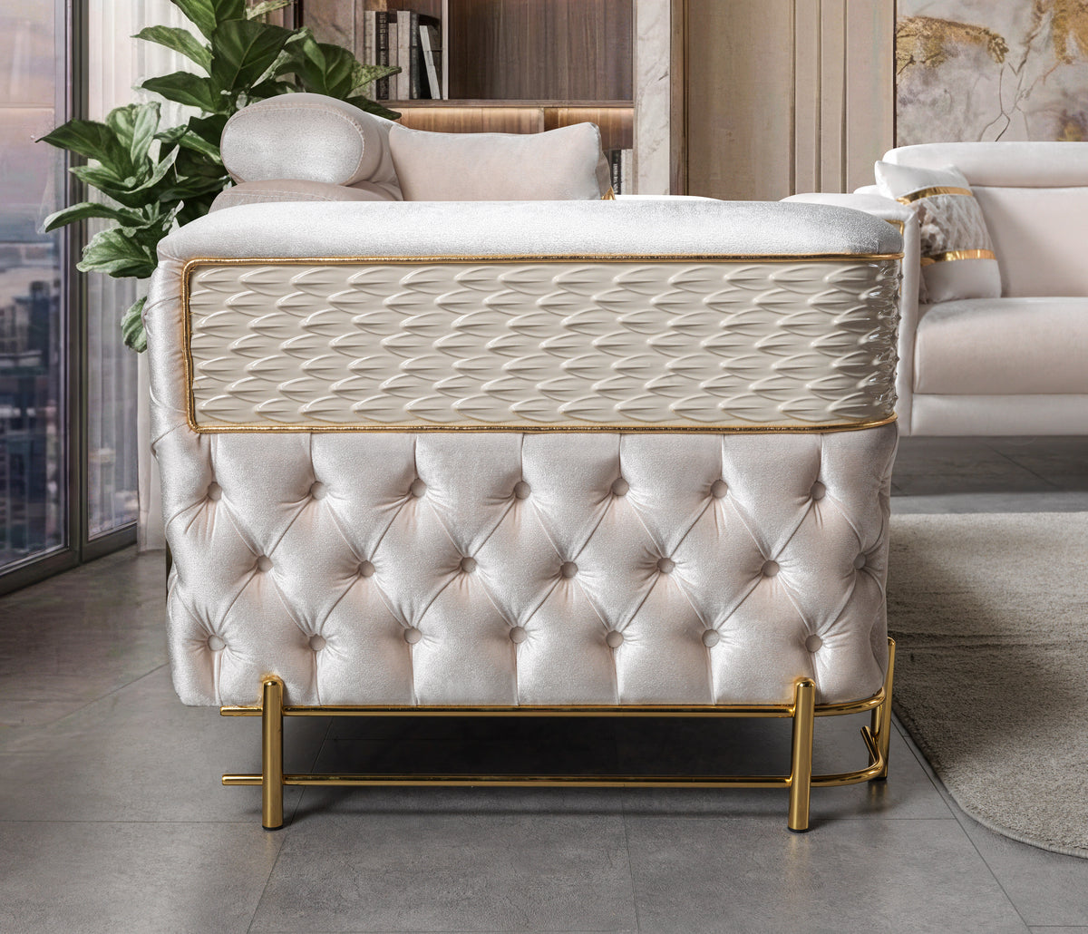 Fabiana Ivory Luxury Living Room Set