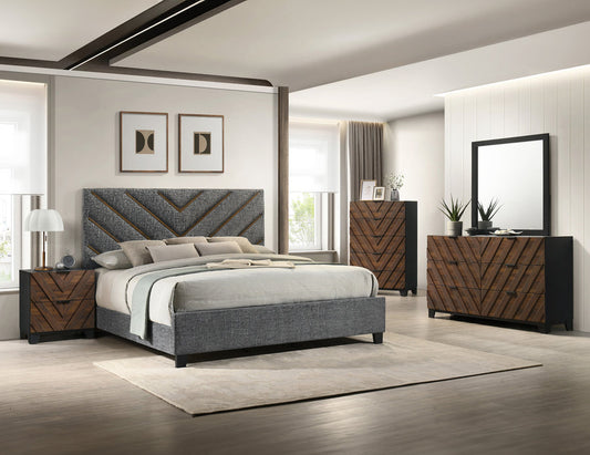 Zane Brown/Gray Upholstered Bedroom Set B9275