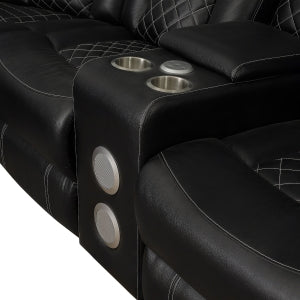 Radiant Black POWER/LED/BLUETOOTH SPEAKERS Reclining Sectional