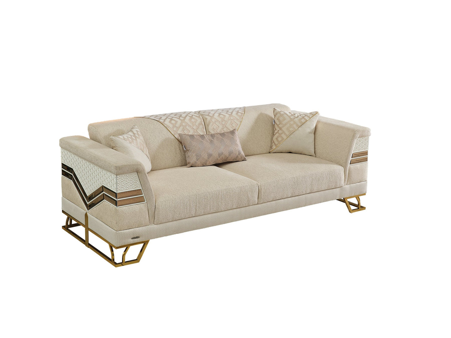Zen 3-pieces (Sofa & Loveseat & Chair) Livingroom Set Cream