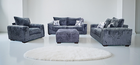 Texan Grey Corduroy OVERSIZED Living Room Set S320