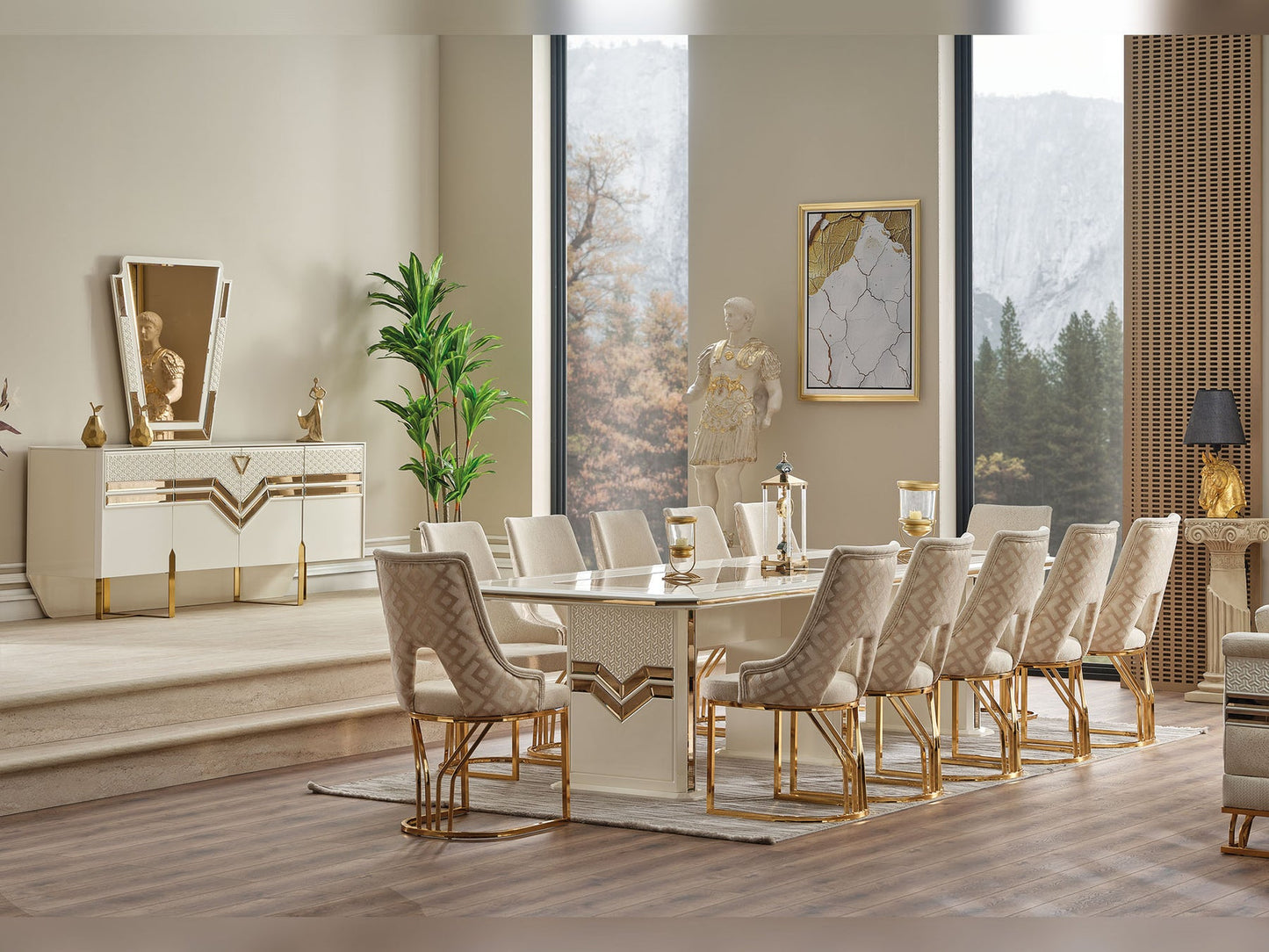Zen Diningroom Set (78"Dining Table & 6 Dining Chair)