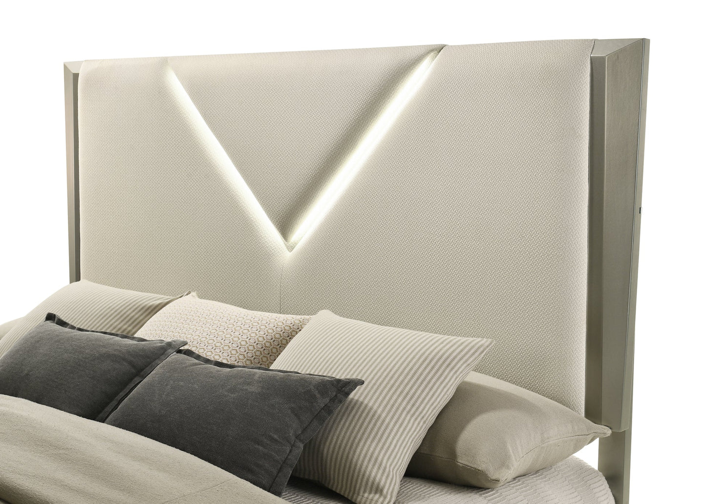 Larana Olive Silver LED Panel Bedroom Set B6850