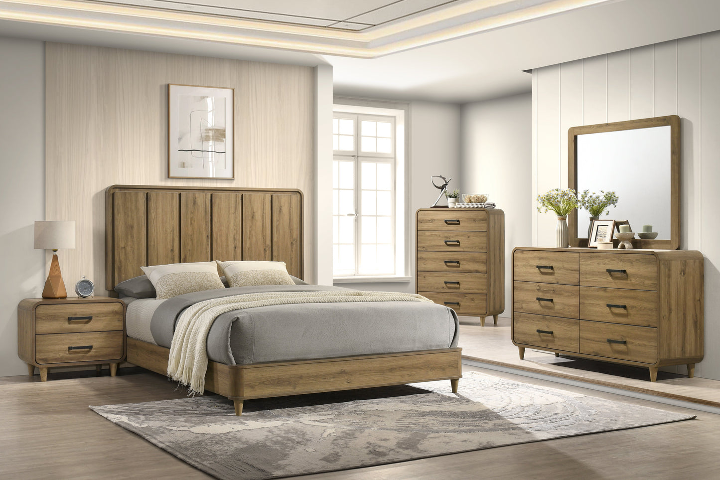 Nyomi Light Brown Panel Bedroom Set  B4920