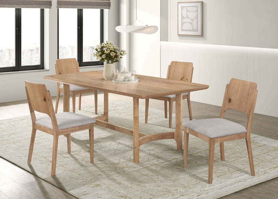 Arden Warm Wood/Beige Dining Set 2136