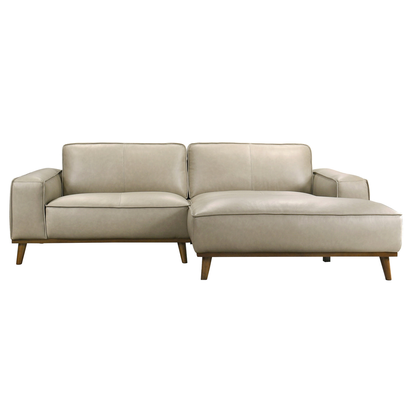 Kerrville Beige Genuine Leather Right Sectional